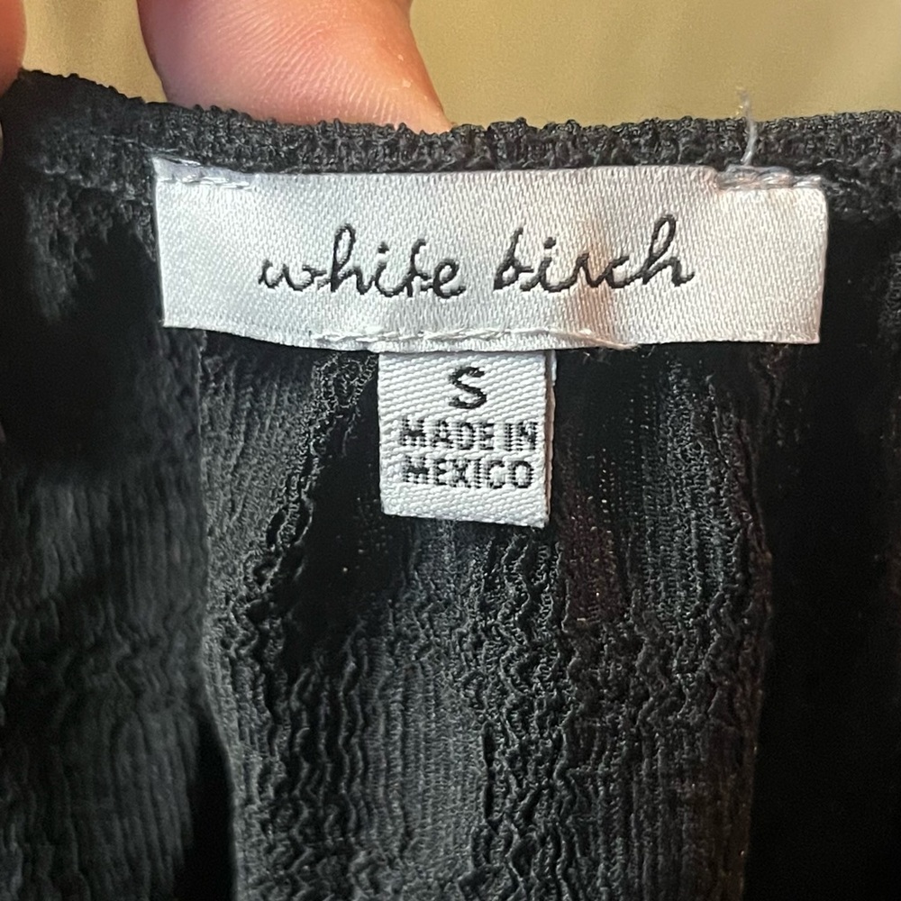 White Birch Black Puff Sleeve Blouse - Picture 3 of 3